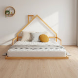Pine Wood Floor Bed House Frame for Kids and Toddlers