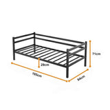 Single Daybed Metal Frame Sofa Premium Black Day Bed Steel Support