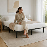 Metal Bed Frame for Double Mattress – Black Powder-Coated Steel Base
