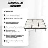 Metal Bed Frame for King Mattress – Black Powder-Coated Steel Base