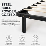 Metal Bed Frame for King Mattress – Black Powder-Coated Steel Base