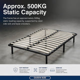 Metal Bed Frame for Queen Mattress – Black Powder-Coated Steel Base