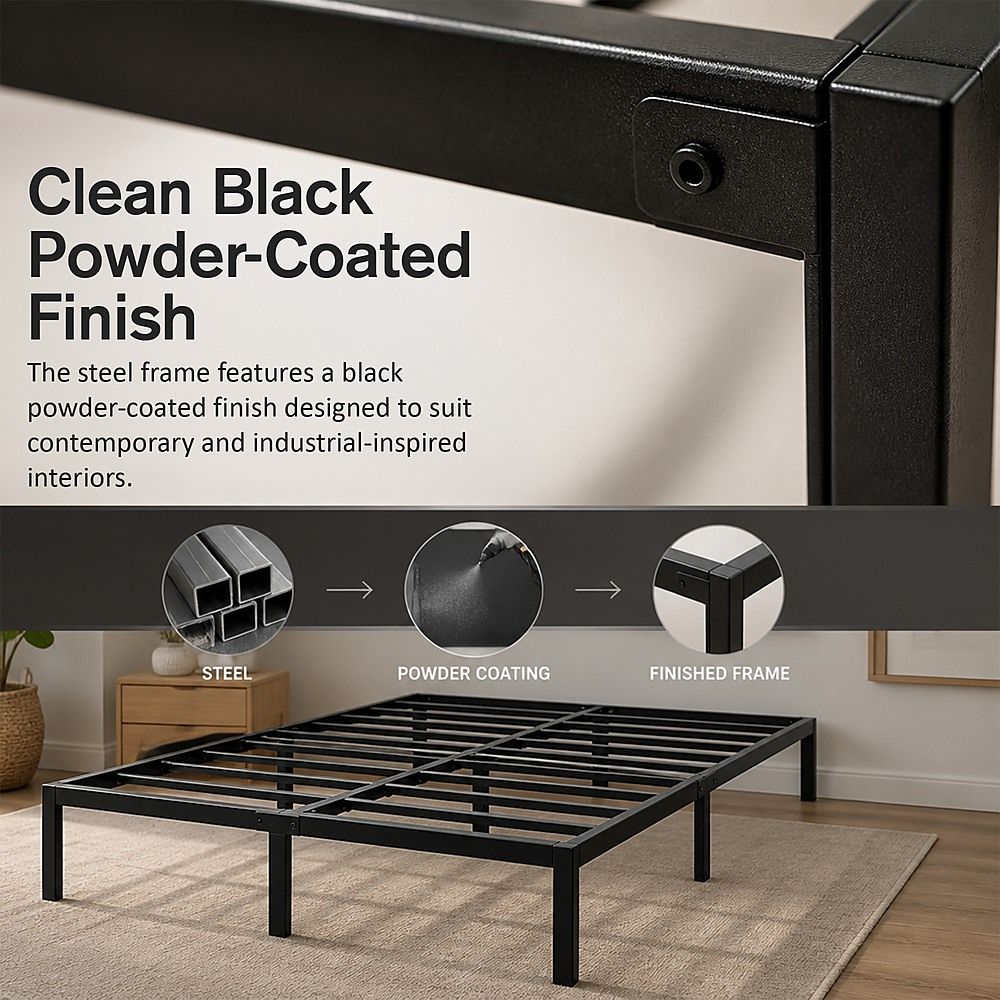 Metal Bed Frame – Heavy-Duty Steel Base for Double Mattress