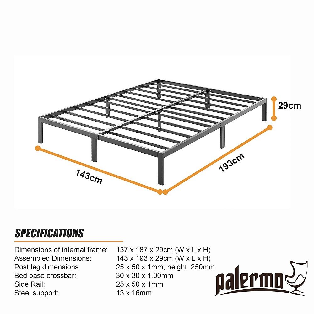 Metal Bed Frame – Heavy-Duty Steel Base for Double Mattress