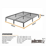 Metal Bed Frame – Heavy-Duty Steel Base for Double Mattress