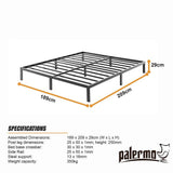 Metal Bed Frame – Heavy-Duty Steel Base for King Mattress