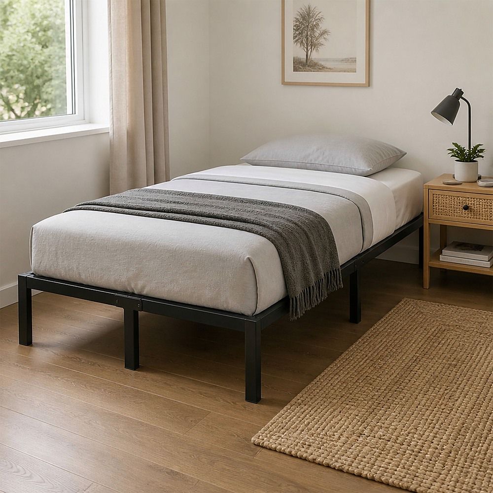 Metal Bed Frame – Heavy-Duty Steel Base for King Single Mattress