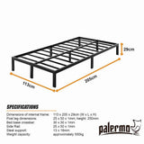 Metal Bed Frame – Heavy-Duty Steel Base for King Single Mattress