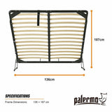 Gas Lift Bed Mechanism – Double Bed Frame with Wooden Slats
