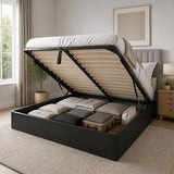 Gas Lift Bed Mechanism – Queen Bed Frame with Wooden Slats