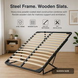 Gas Lift Bed Mechanism – Queen Bed Frame with Wooden Slats