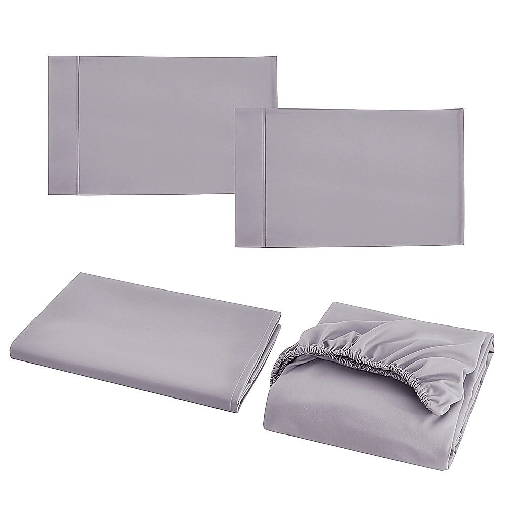 Queen Bed Sheet Set – 1800 Series Microfiber, Deep Pocket, Soft & Breathable, Grey