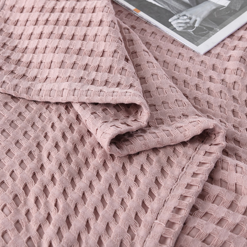 Cotton Waffle Blanket - Air Conditioning Blanket/Throw/Summer Quilt, 100*150cm,Khaki