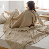 Cotton Waffle Blanket - Air Conditioning Blanket/Throw/Summer Quilt, 100*152cm,Green