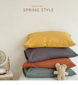 Light Khaki 100% Cotton Pillowcase Set - Envelope Closure(without pillow core)