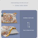 Single Beige Fontainebleau Pillow Towel Premium Cotton Gauze Pillow Towel Pair - Simple Nordic Style (52x75cm)