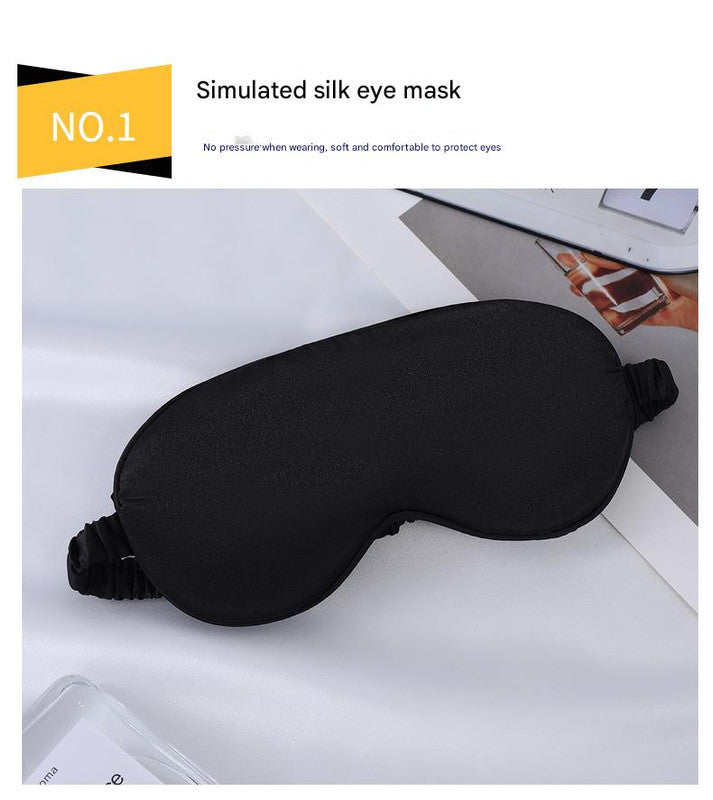 Luxury Satin Sleep Mask Gift Set,4-Piece with Pillowcase and Hair Accessories(Pink)