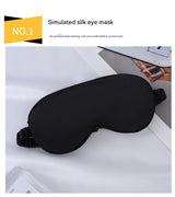 Luxury Satin Sleep Mask Gift Set,4-Piece with Pillowcase and Hair Accessories(Black)