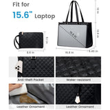 Stylish Quilted Laptop & Lunch Tote Bag , Water-Resistant with Insulated Compartment & Clutch(Wine red)