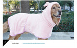Green Hooded Dog Bathrobe - Super Absorbent, Adjustable Fit, Cozy Pet Towel (Size : XL)
