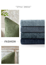 Khaki Plush Chenille Cushion Covers Set of 2 - Soft Textured Decorative Throw Pillow Cases for Sofa Couch, 45x45cm
