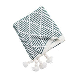 Brown and Beige Diamond Pattern Soft Cozy Knit Throw Blanket with Tassels - Geometric Pattern Lightweight Acrylic Blanket for Sofa Couch Bed, 130x150cm