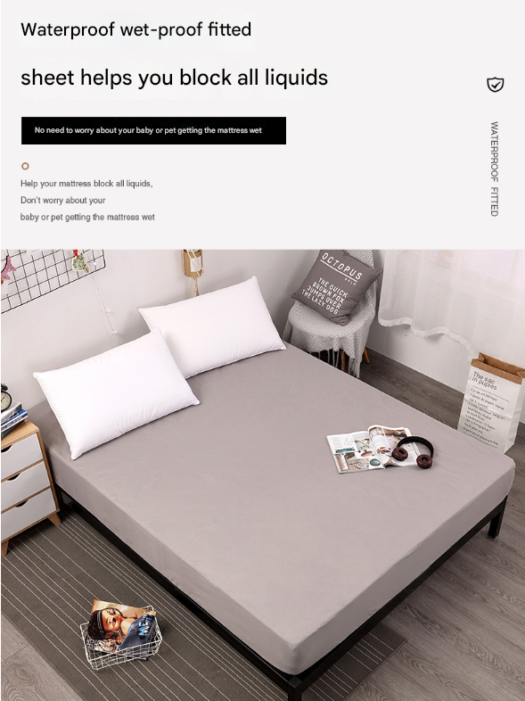 Dark Blue Queen Size Waterproof Fitted Mattress Protector - Soft & Breathable Bed Cover, Hypoallergenic, Deep Pocket (152x190x30cm)