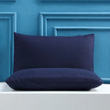 Dark Blue Ultra Soft Brushed Waterproof Pillow Protectors (Set of 2) - 50x70cm, Stain & Spill Guard for Bed Pillows(Note: pillow core not included)