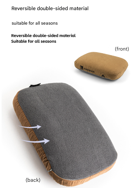 Purple Reversible Memory Foam Travel Pillow - All-Season Comfort Neck Support for Deep Sleep & Portability
