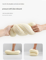 Grey Reversible Memory Foam Travel Pillow - All-Season Comfort Neck Support for Deep Sleep & Portability