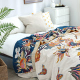 Pure Cotton Multi-Layer Gauze Blanket(Classic A, 150 cm x 200 cm) - Lightweight, Ultra-Breathable, and Moisture-Wicking Summer Quilt for Hot Sleepers