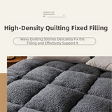 Superior Insulation Grey Dual-Sided Pet Sleeping Mat(60X120CM) for Dogs & Cats - 3D Thickened Support & Durable Wavy Quilting, Reversible Lamb Velvet & Brushed Cotton Bed