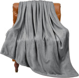 Grey Ultra-Soft Coral Fleece Blanket – Lightweight Summer Throw for Office Naps, Air Conditioning, and Cozy Home Use(180*200cm)