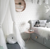 Grey Nordic Style 7-Layer Tulle Bed Canopy 300cm Extra Long 60cm Dome for Australian Kids Bedroom Nursery and Playroom Decor