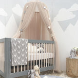 Khaki Nordic Style 7-Layer Tulle Bed Canopy 300cm Extra Long 60cm Dome for Australian Kids Bedroom Nursery and Playroom Decor