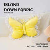 Pink Elegant Butterfly Lace Throw Pillow 60x45cm Soft Decorative Cushion for Sofa Bedroom Office and Car Comfort Backrest Accessory