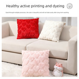 2-PCS Red arrow Romantic Heart-Shaped Tufted Pillow Covers Soft Plush 45x45cm Decorative Cushion Cases for Valentine's Day Living Room Sofa Local Standard Fit