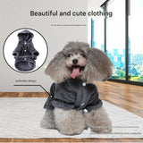 Army green Cozy Pet Bathrobe Sleepwear – Plush Fleece Dog Robe with Hood and Adjustable Waistband for Small to Medium Breeds(Size:L)