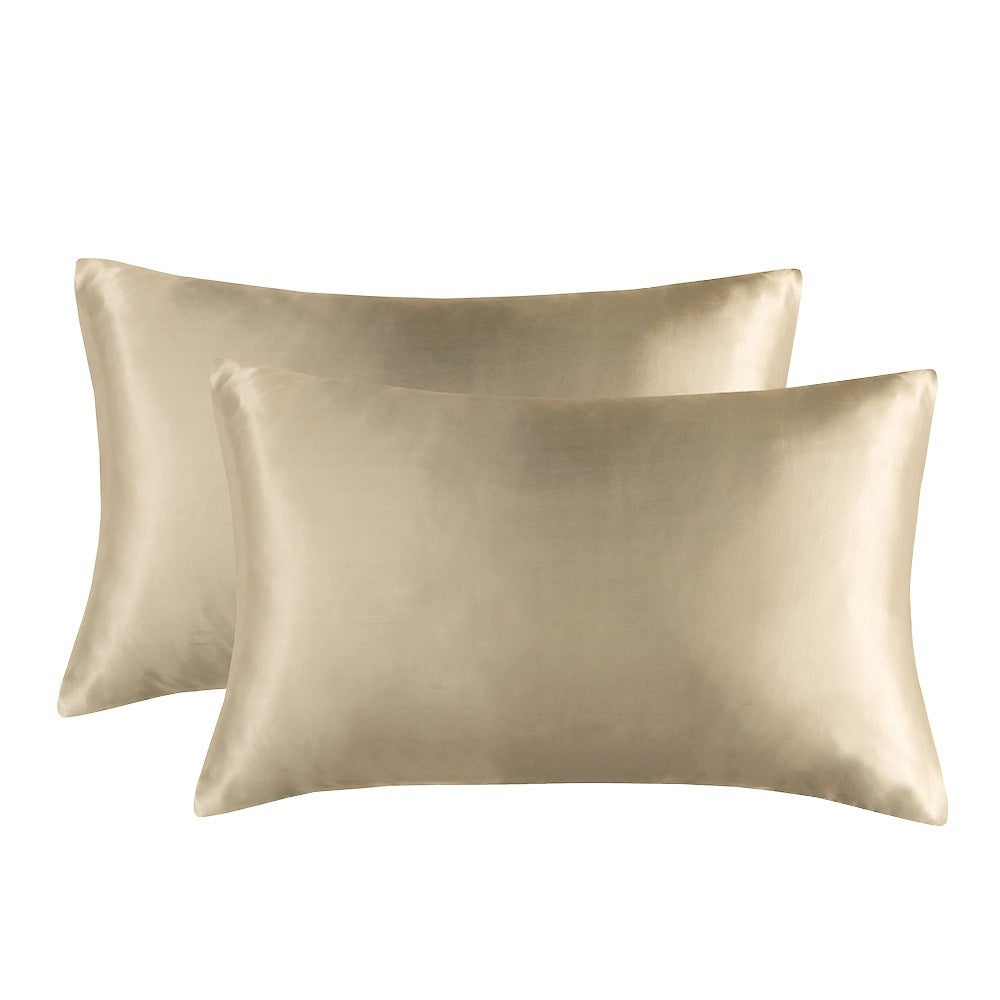 1-Pair Champagne Luxury Satin Silk Feel Pillowcase for Hair and Skin - Smooth Cooling Pillow Cover with Envelope Closure - Queen (20x30")