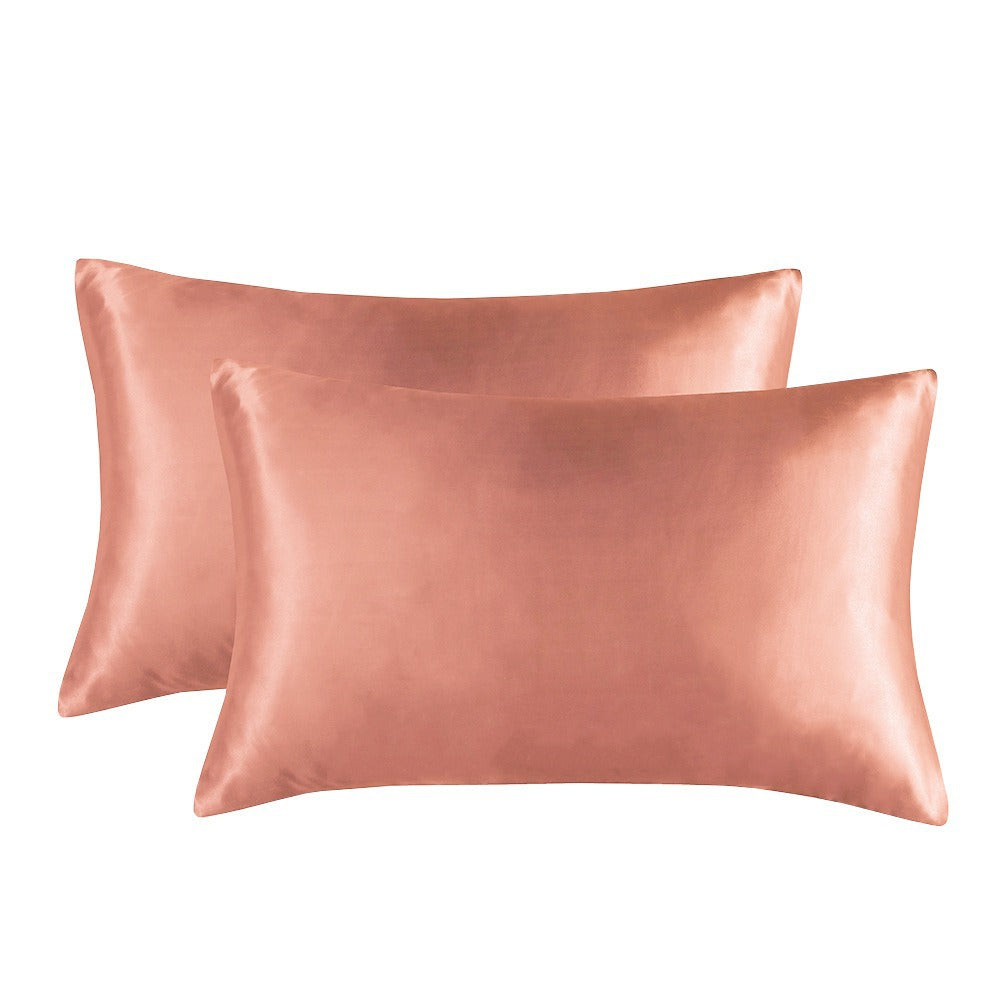 1-Pair Coral Luxury Satin Silk Feel Pillowcase for Hair and Skin - Smooth Cooling Pillow Cover with Envelope Closure - Queen (20x30")
