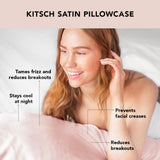 1-Pair Coral Luxury Satin Silk Feel Pillowcase for Hair and Skin - Smooth Cooling Pillow Cover with Envelope Closure - Queen (20x30")