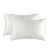 1-Pair White Luxury Satin Silk Feel Pillowcase for Hair and Skin - Smooth Cooling Pillow Cover with Envelope Closure - King (20x36")