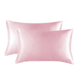 1-Pair Pink Luxury Satin Silk Feel Pillowcase for Hair and Skin - Smooth Cooling Pillow Cover with Envelope Closure - King (20x36")