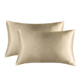 1-Pair Champagne Luxury Satin Silk Feel Pillowcase for Hair and Skin - Smooth Cooling Pillow Cover with Envelope Closure - King (20x36")