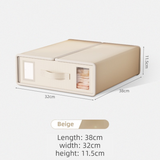 2-Pack Beige Foldable Bedding Storage Box with Zipper & Handle - Wardrobe Drawer Closet Organizer for Duvet Covers & Clothing (38x32x12CM)