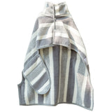 Grey Stripes Super Absorbent Pet Bathrobe with Waist Belt & Neck Snap - Full Coverage Quick-Drying Towel for Dogs & Cats (XS Size)