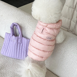 Pink XS size Dog Winter Coat Quilted Puffer Jacket - Warm Cotton Padded Vest for Small Dogs, High Collar Pet Clothes for Chihuahua Yorkie Poodle Bichon Schnauzer, Lightweight Cold Weather Dog Apparel with Elastic Cuffs