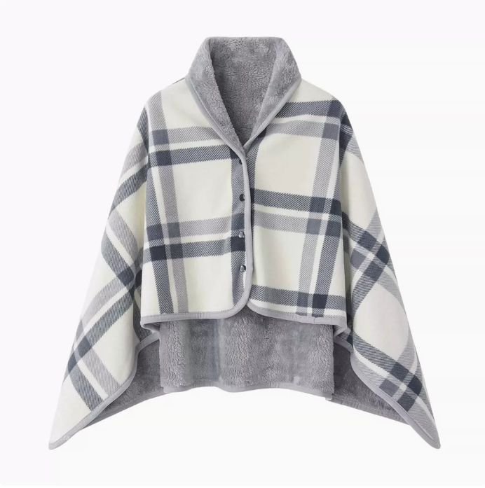 Gray and White 80*130cm Japanese-Style shawl blanket Ultra-Soft Blanket - Thick Polyester Throw for Sofa, Bed, Office,  Cozy Nap Blanket for Winter & All Seasons