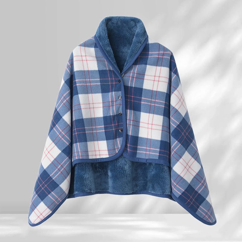 Blue and White 100*140cm Japanese-Style shawl blanket Ultra-Soft Blanket - Thick Polyester Throw for Sofa, Bed, Office,  Cozy Nap Blanket for Winter & All Seasons