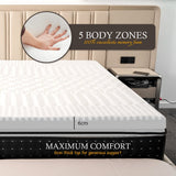 6cm Memory Foam Mattress Topper with Bamboo Cover - Single